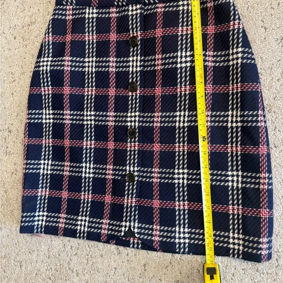 Brooks Brothers Red Fleece size 2 EUC wool blend red/navy Plaid Pencil Skirt - Picture 8 of 11